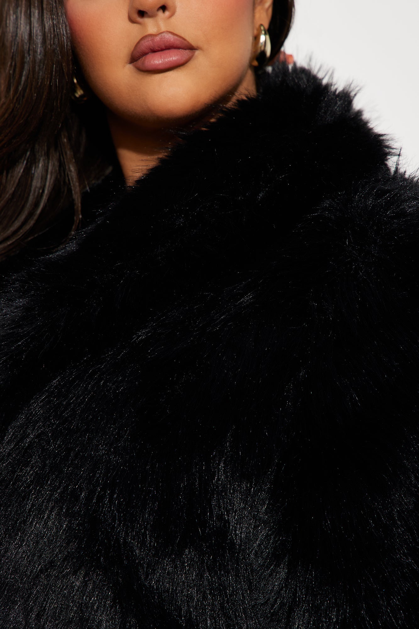 Dreamin' Big Faux Fur Coat - Black
