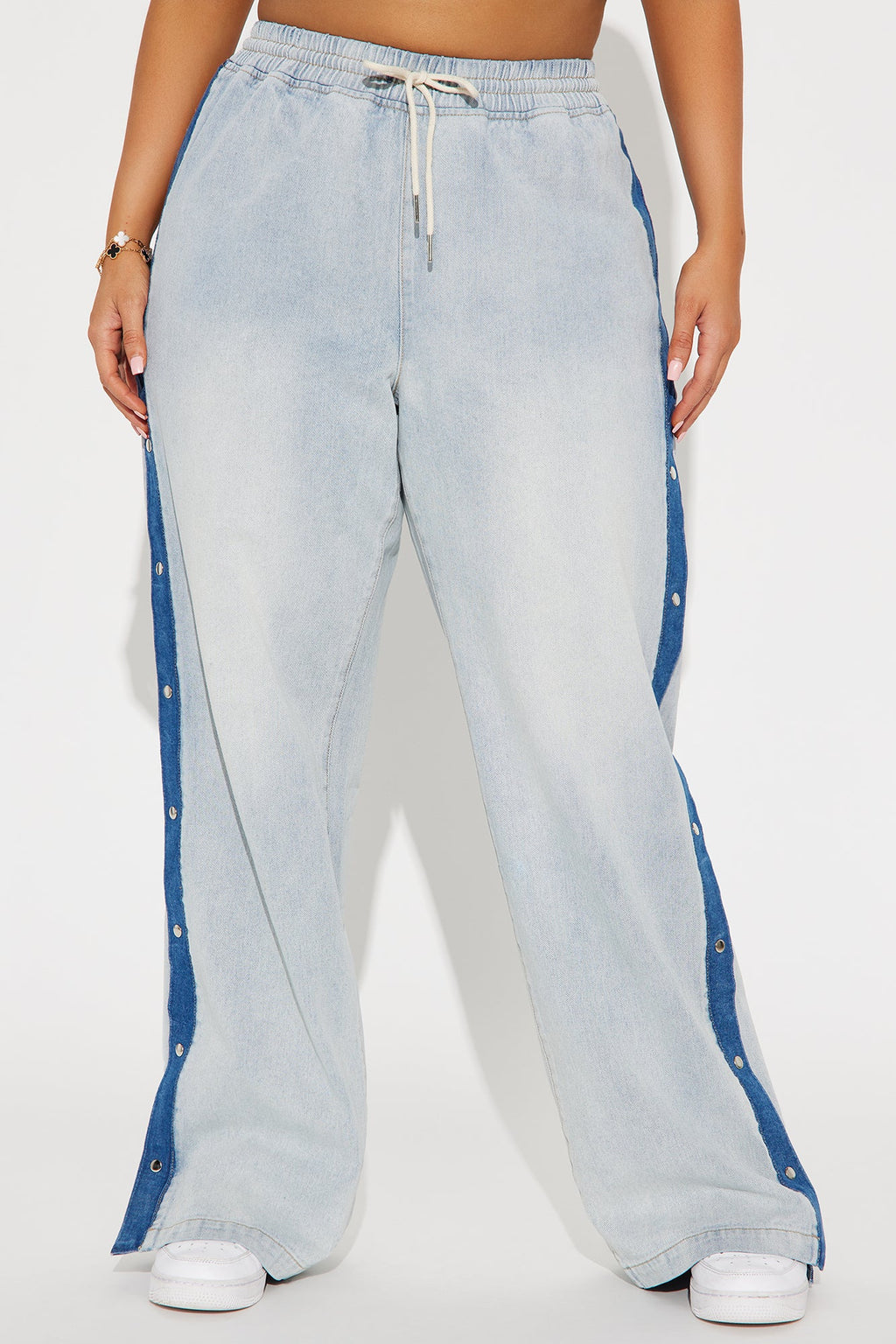 Too Many Chances Waist Tie Wide Leg Jeans - Light Wash