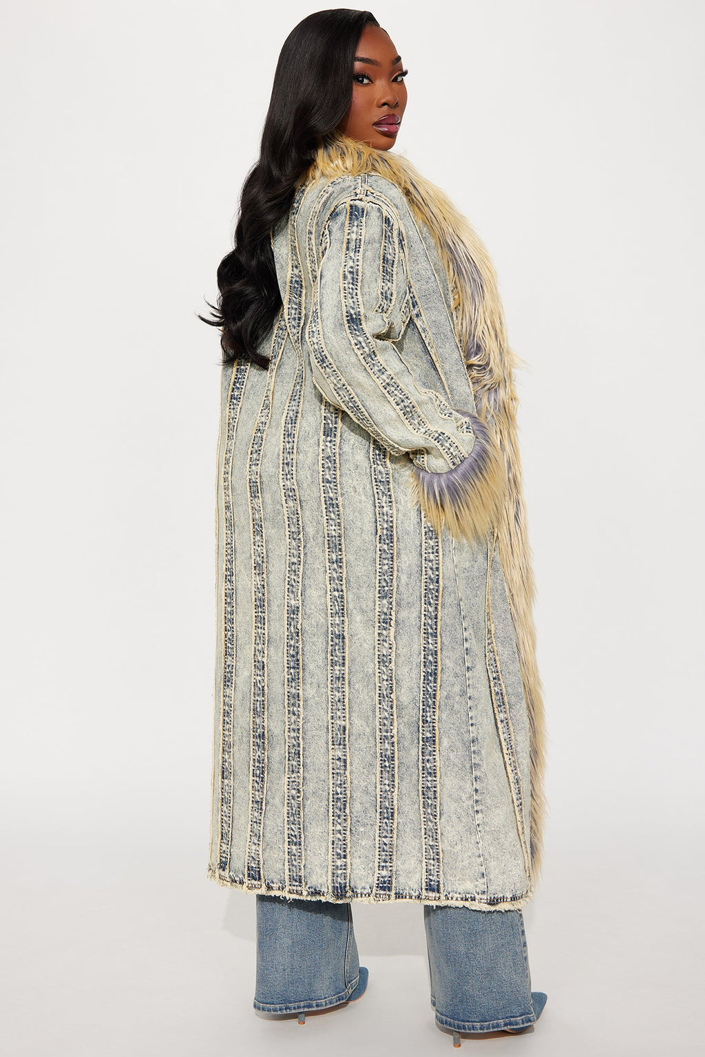 Love Me Not Washed Denim Trench - Vintage Wash