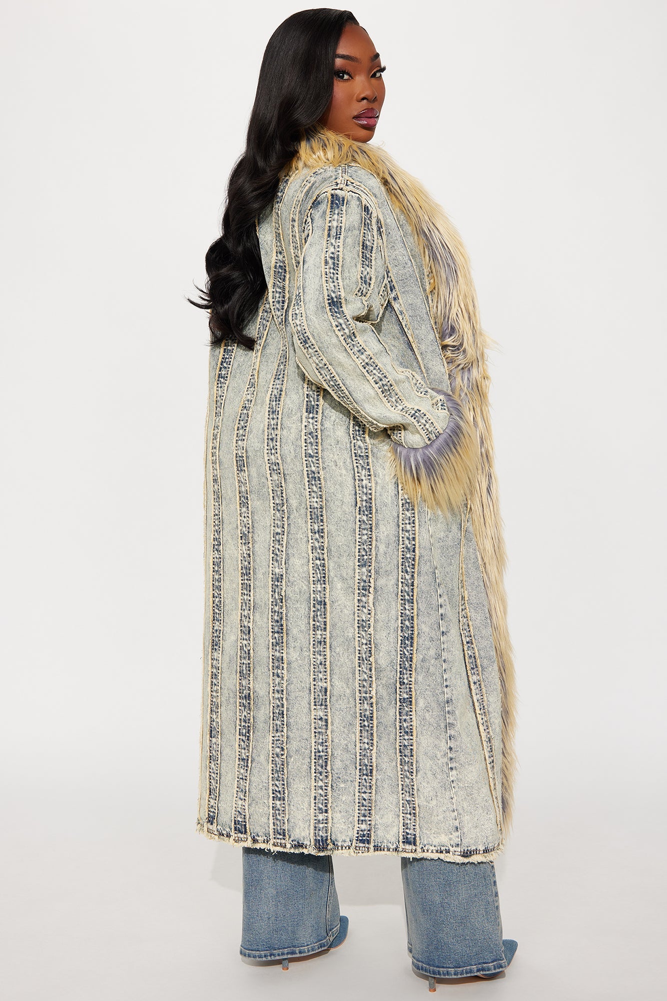 Love Me Not Washed Denim Trench - Vintage Wash