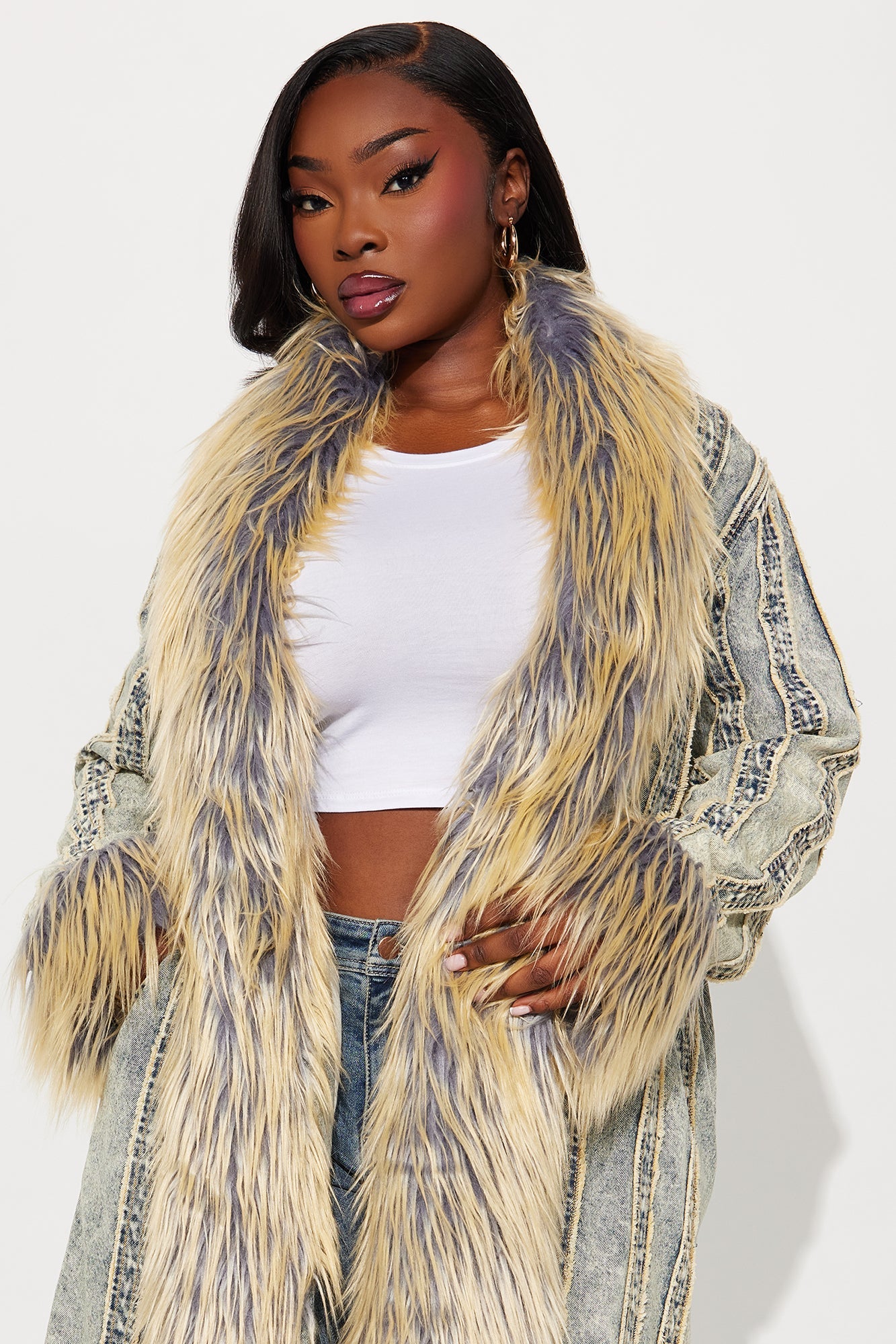 Love Me Not Washed Denim Trench - Vintage Wash