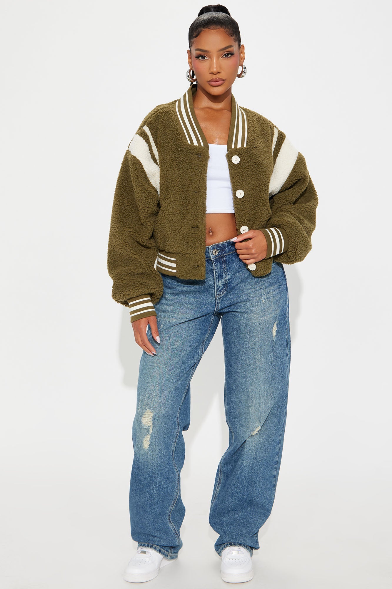 Lynette Varsity Jacket - Green/combo