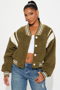 Lynette Varsity Jacket - Green/combo