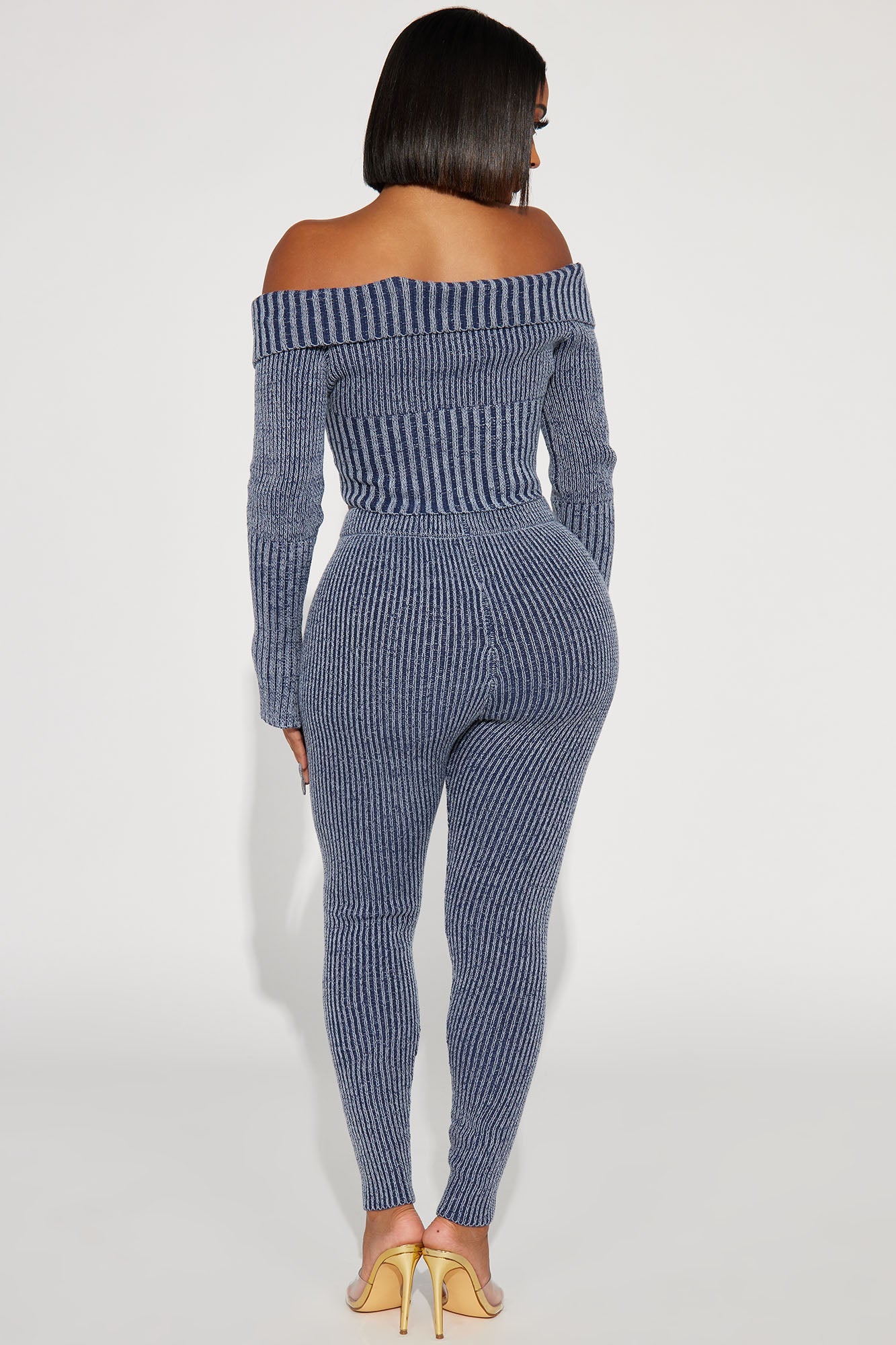 New Day Sweater Mineral Wash Legging Set - Blue