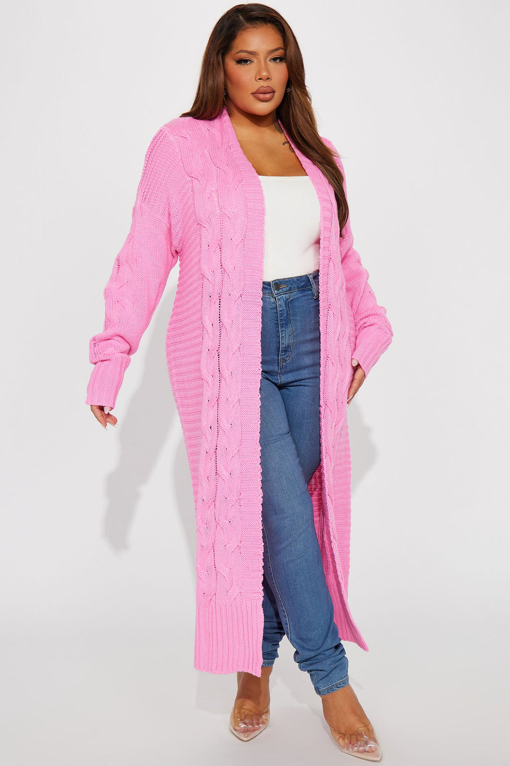 Aneria Long Cardigan - Pink