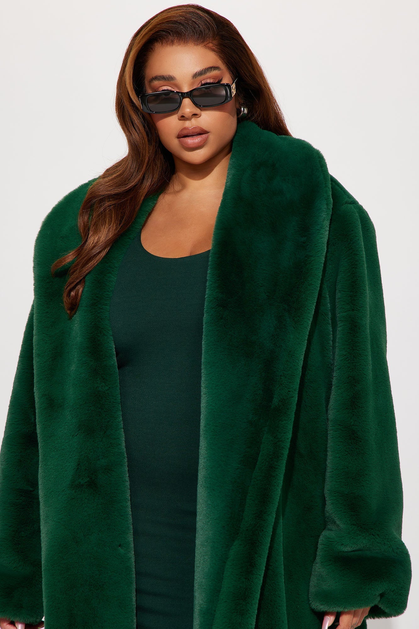 Mari Faux Fur Coat - Hunter