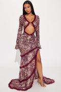 Joanna Leopard Mesh Maxi Dress - Leopard