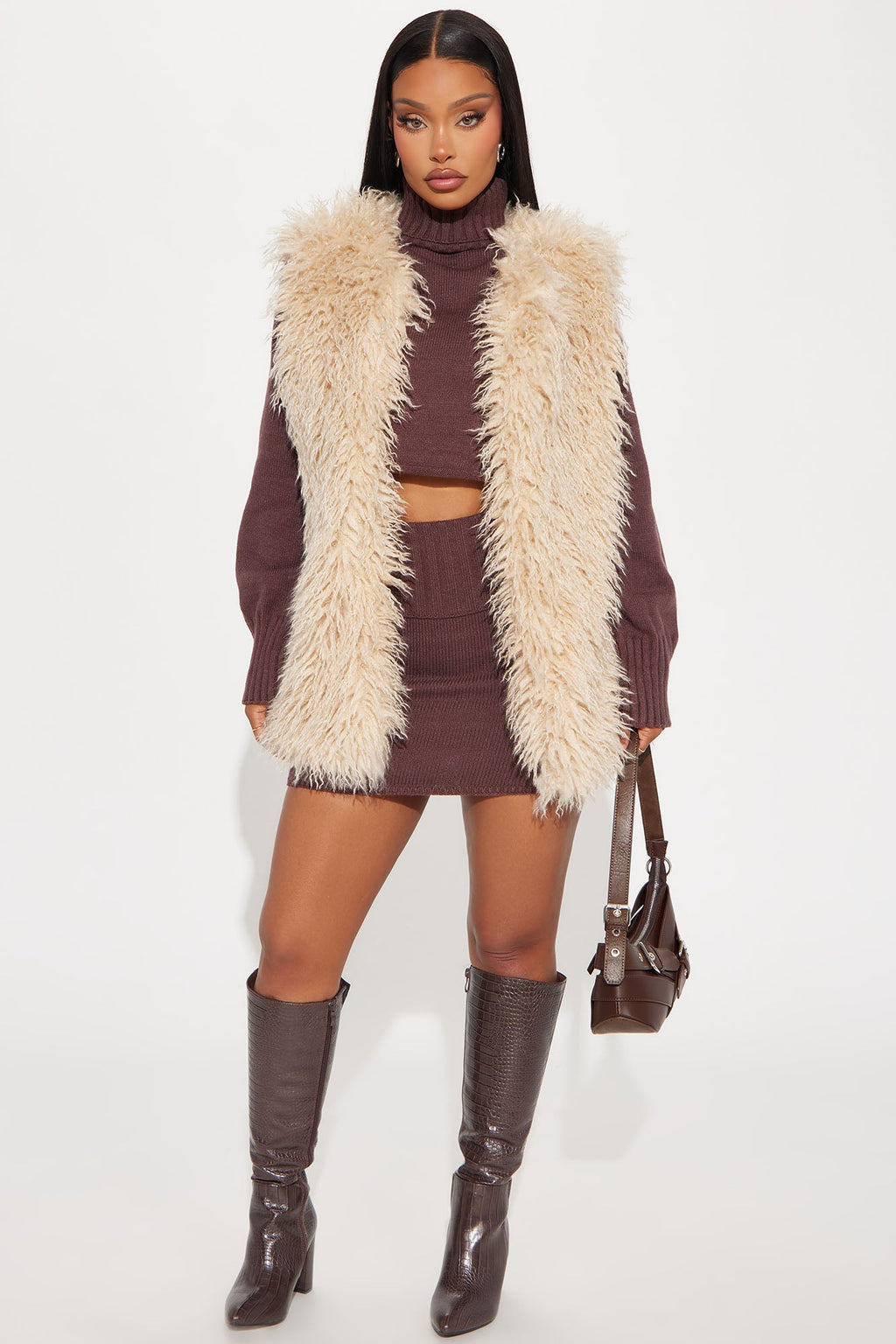 Sydney Faux Fur Vest - Tan
