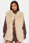 Sydney Faux Fur Vest - Tan
