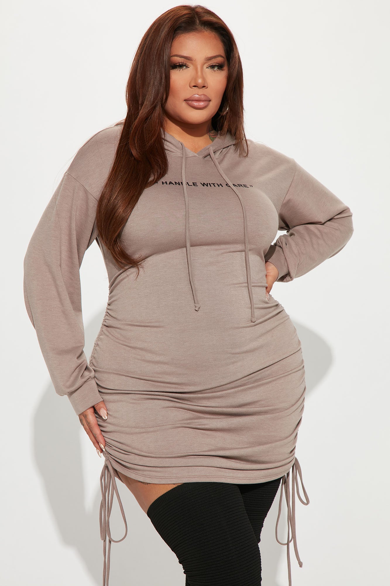 Handle With Care Sweater Mini Dress - Mocha