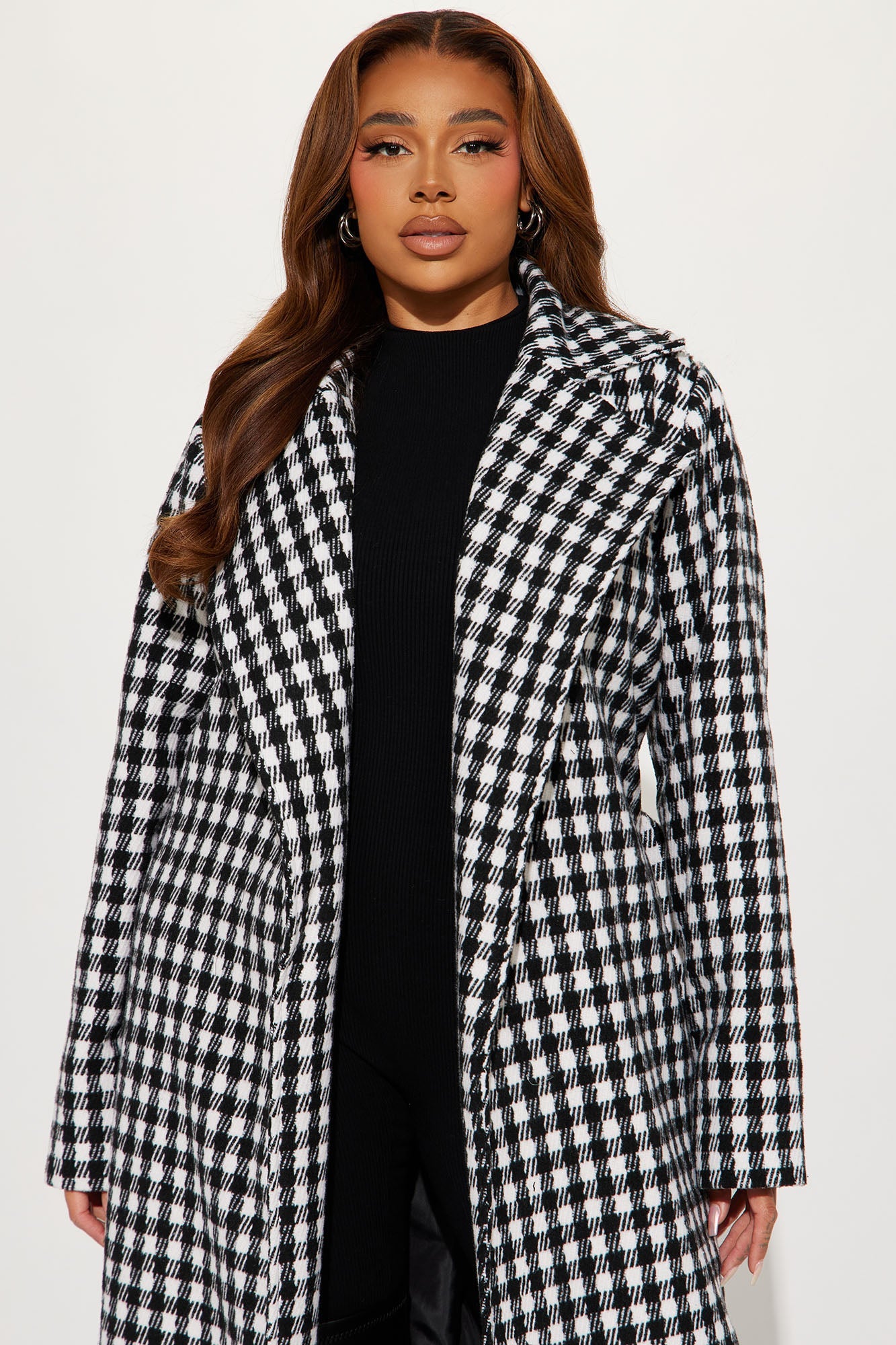 Her Favorite Houndstooth Coat - Black/combo