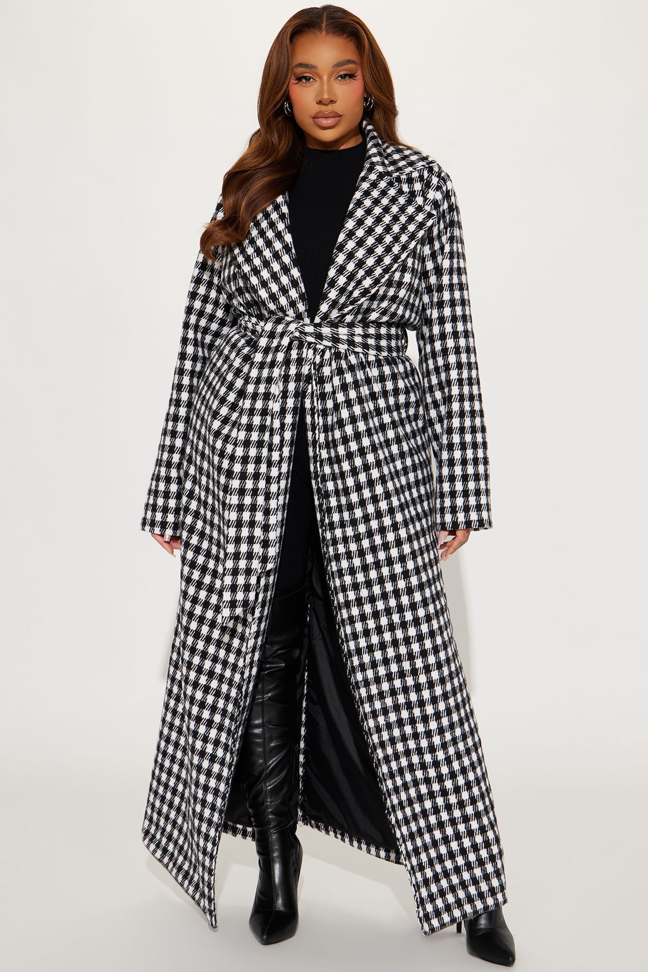 Her Favorite Houndstooth Coat - Black/combo