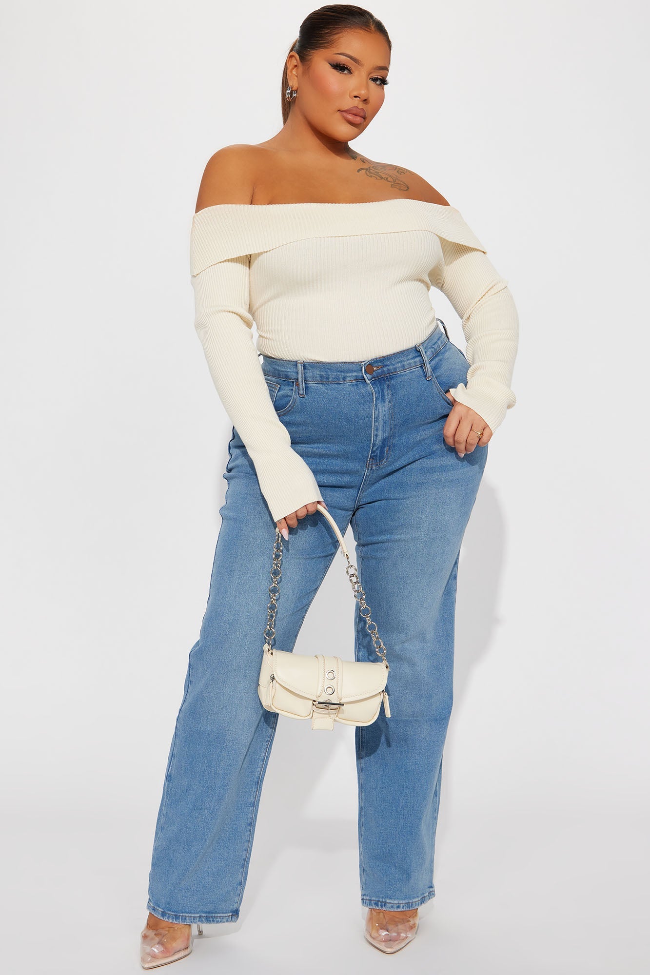 Classic 90s Low Stretch Straight Leg Jeans - Vintage Blue Wash