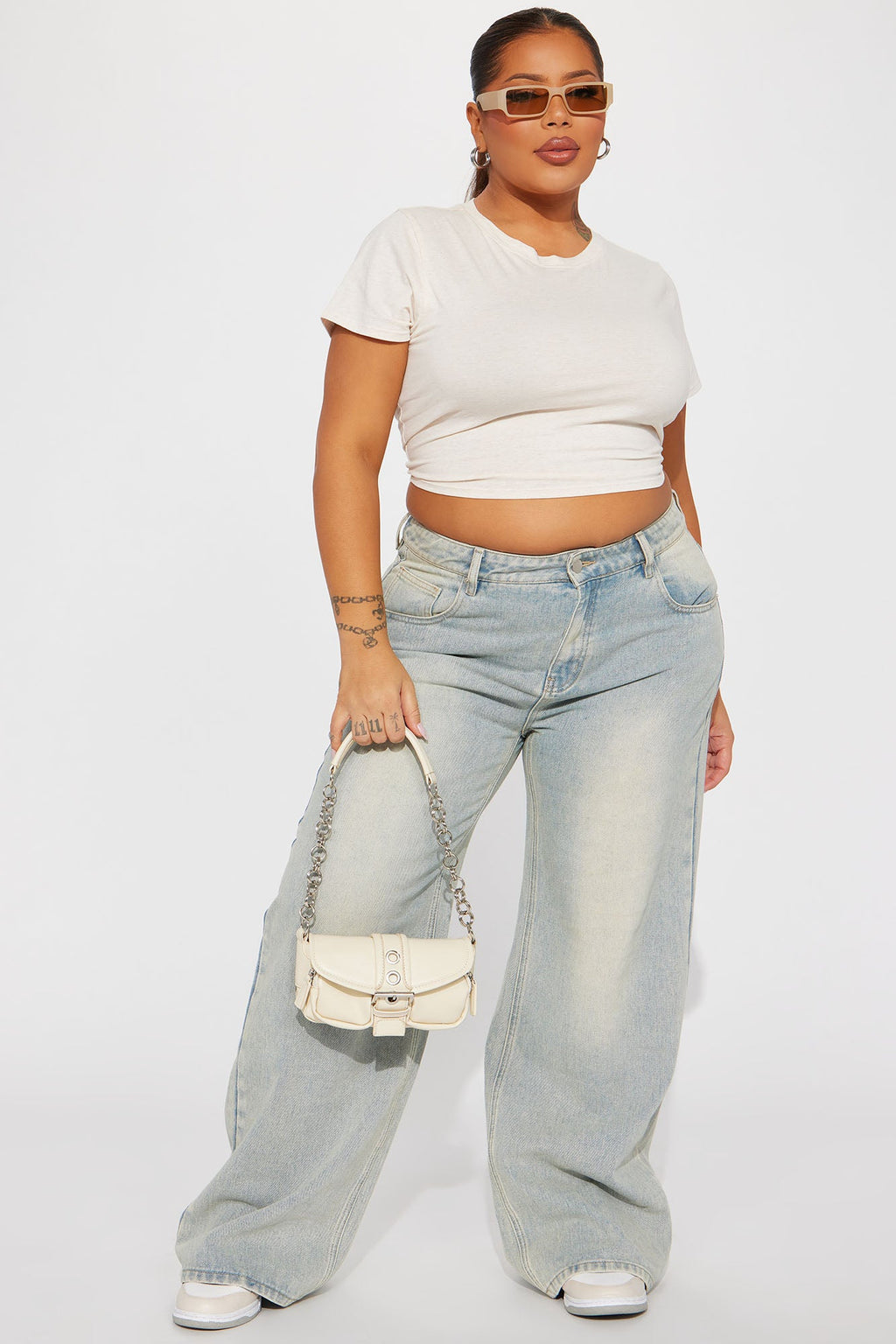 Peace Of Mind Tinted Baggy Jeans - Light Wash