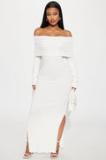 Marina Sweater Maxi Dress - White
