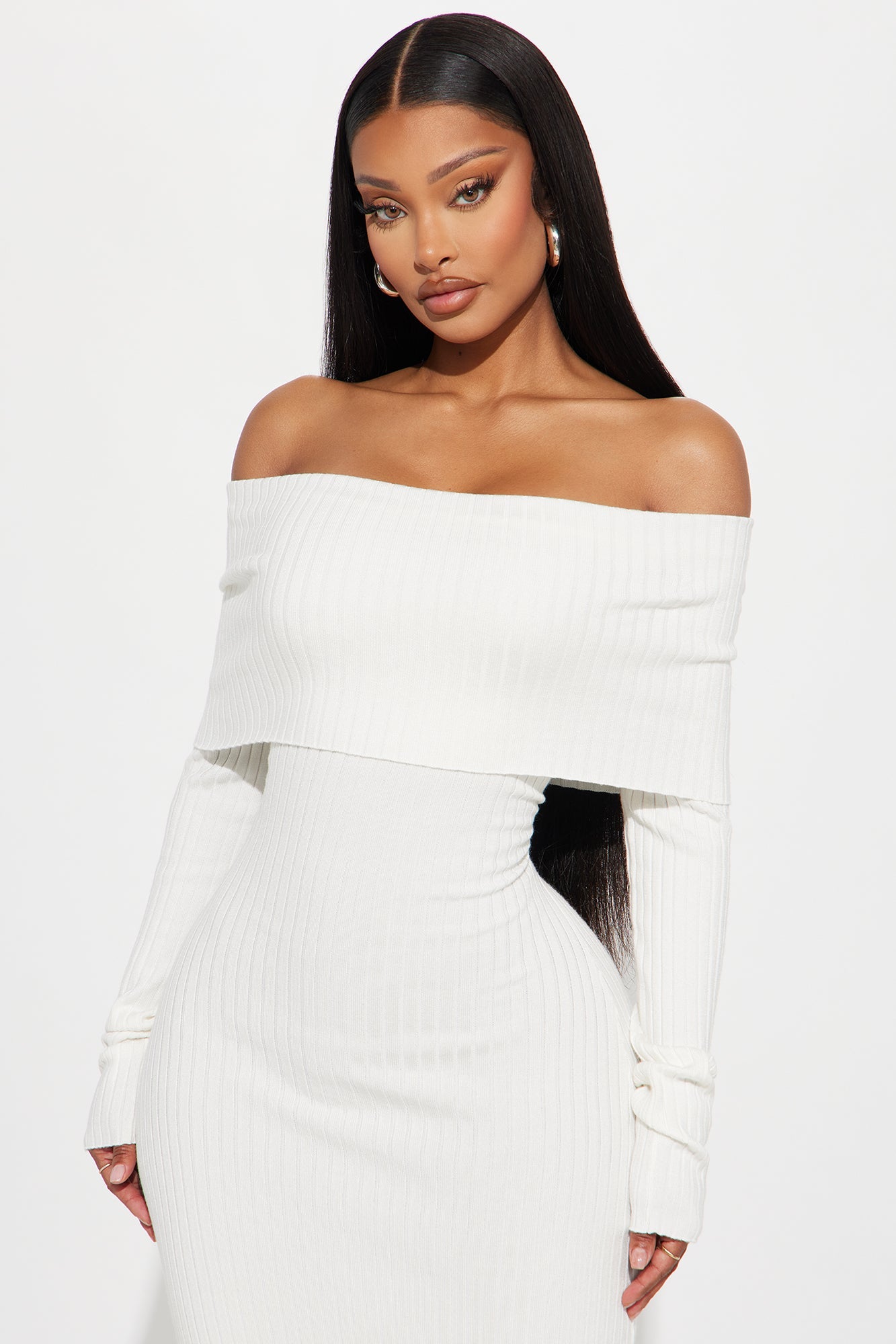 Marina Sweater Maxi Dress - White