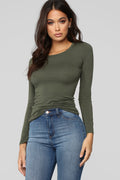 Julia Long Sleeve Top - Olive