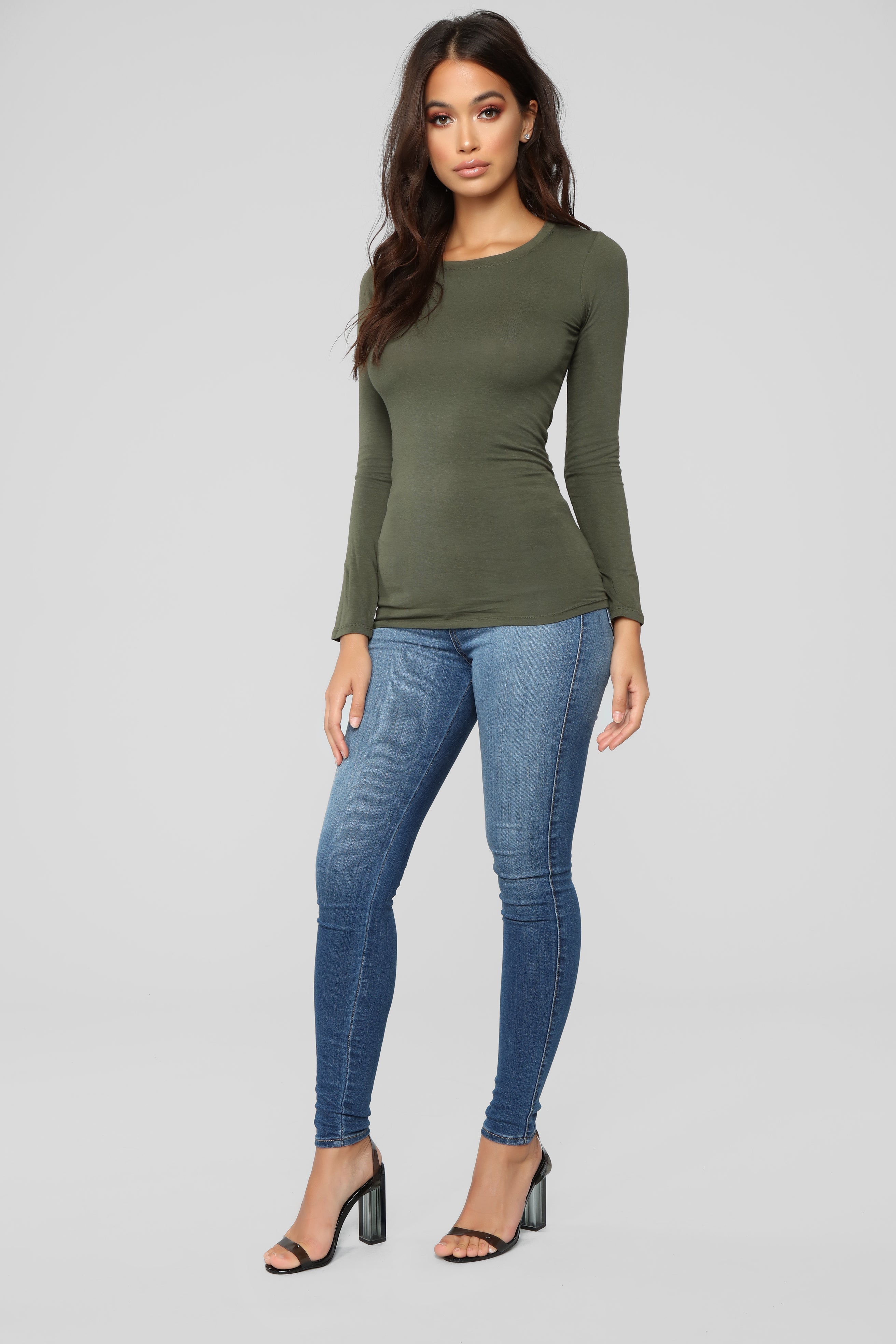 Julia Long Sleeve Top - Olive