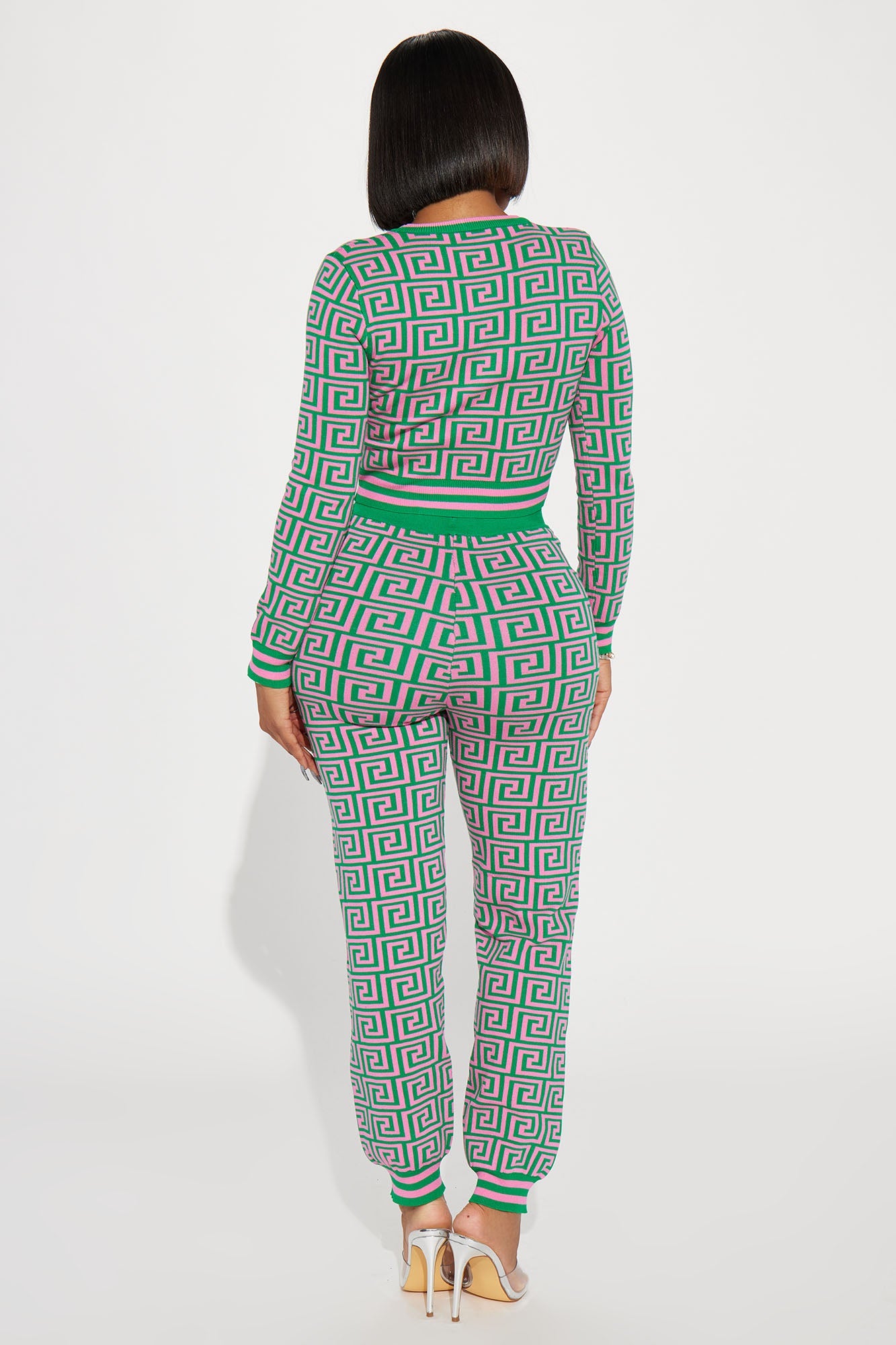 Farrah Sweater Pant Set - Green/combo