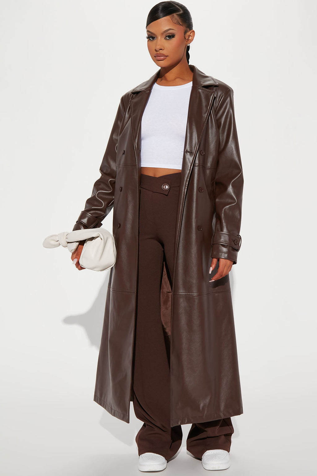 Last Nights Look Trench Coat - Brown