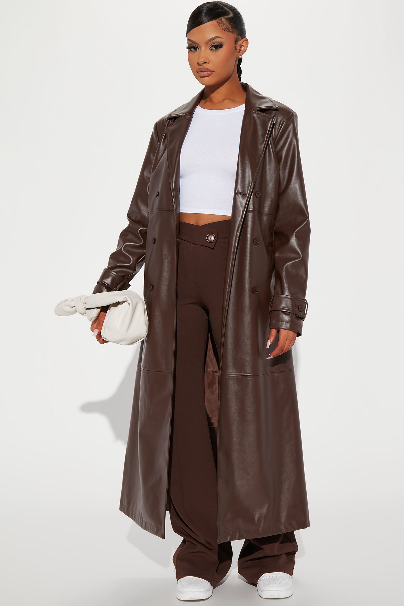 Last Nights Look Trench Coat - Brown