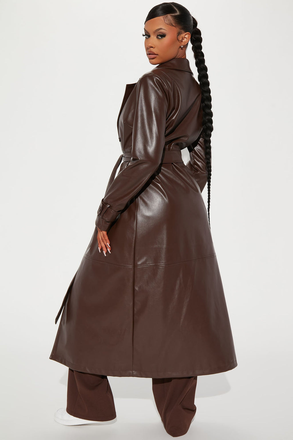 Last Nights Look Trench Coat - Brown