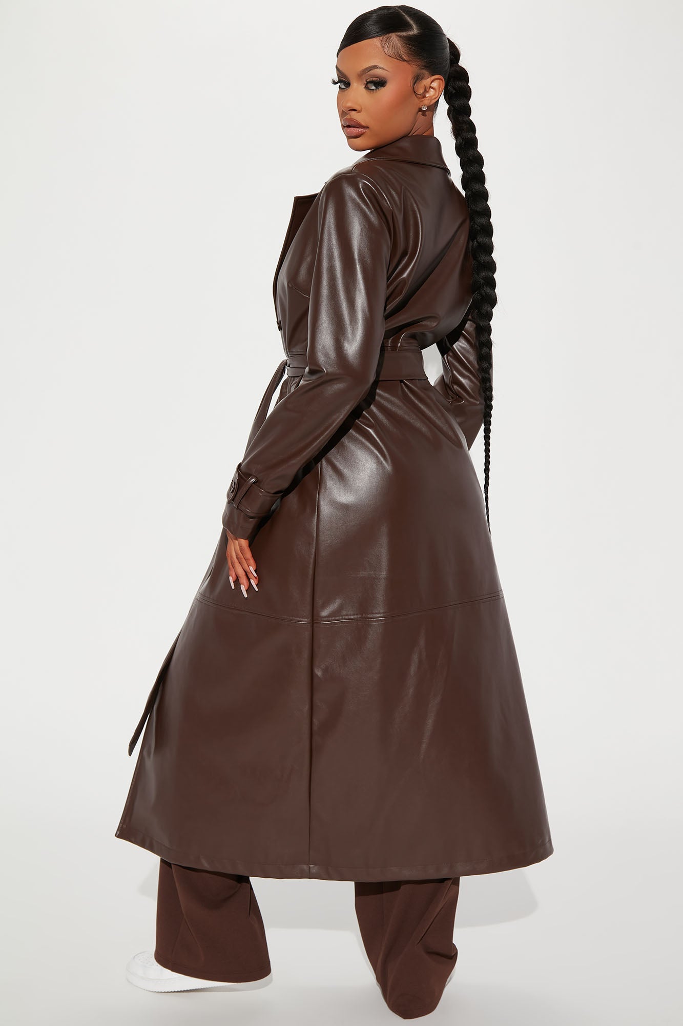 Last Nights Look Trench Coat - Brown
