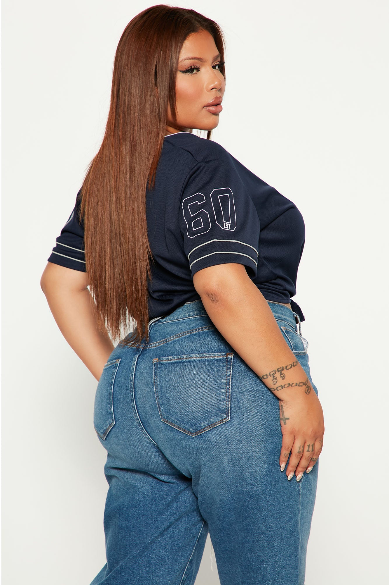 Dallas Cowboys Tie Front Top - Navy