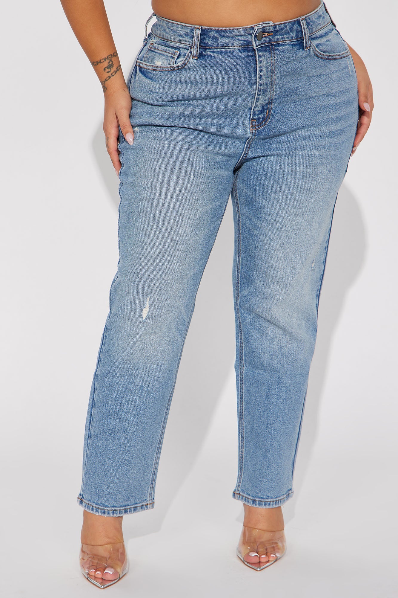 Mama Said 90s High Rise Mom Jeans - Medium Wash