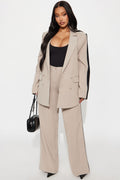 Power Ceo Blazer Pant Set - Taupe/combo