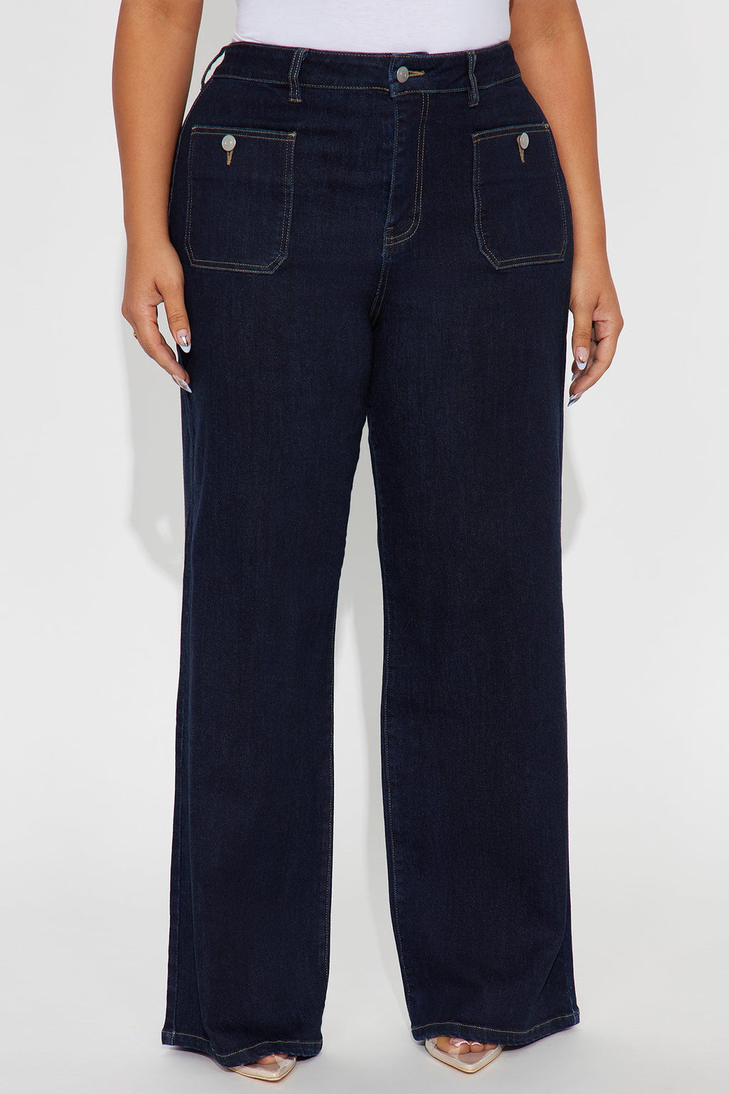 Director's Cut High Rise Loose Wide Leg Jeans - Dark Wash