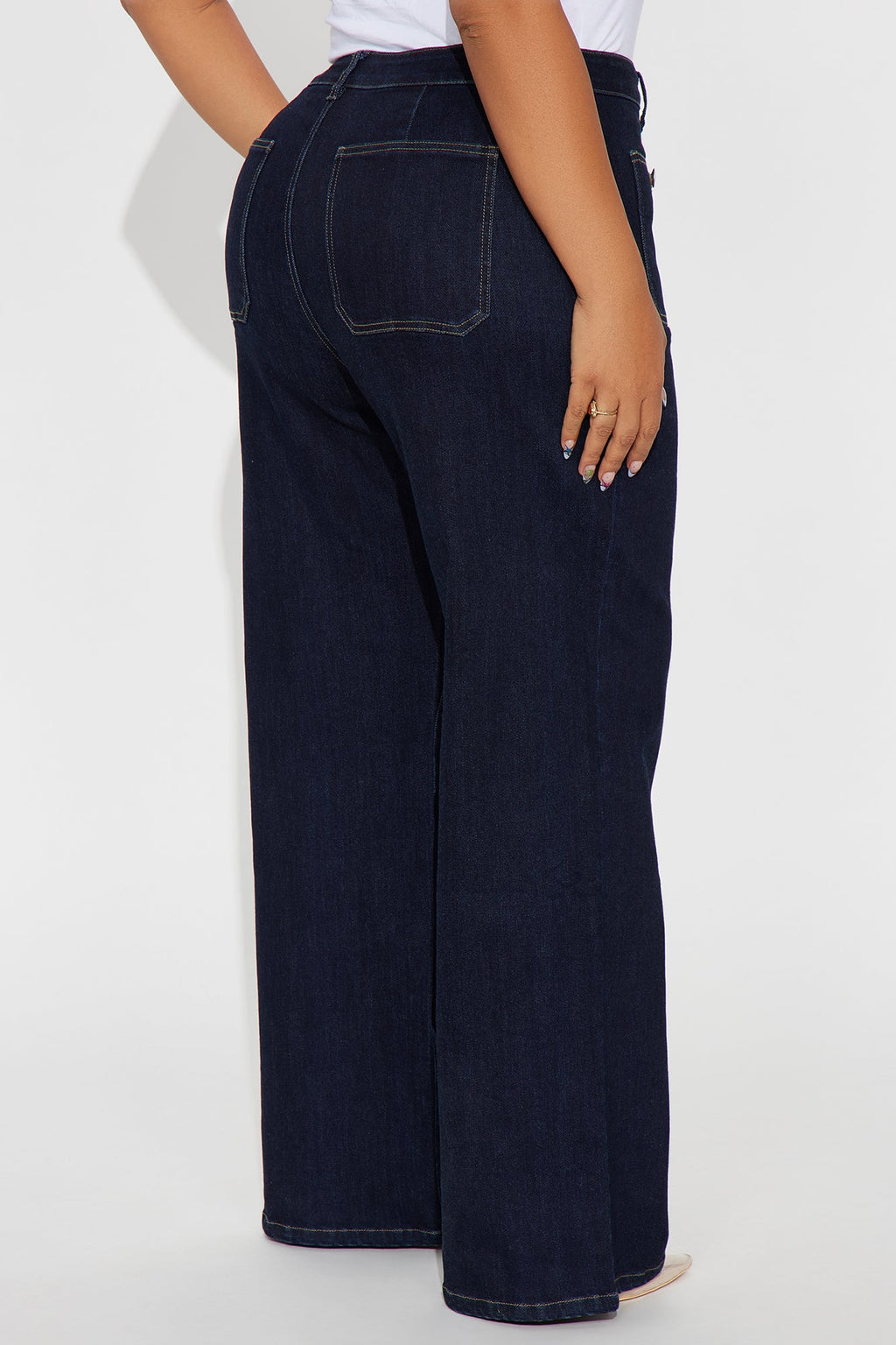 Director's Cut High Rise Loose Wide Leg Jeans - Dark Wash