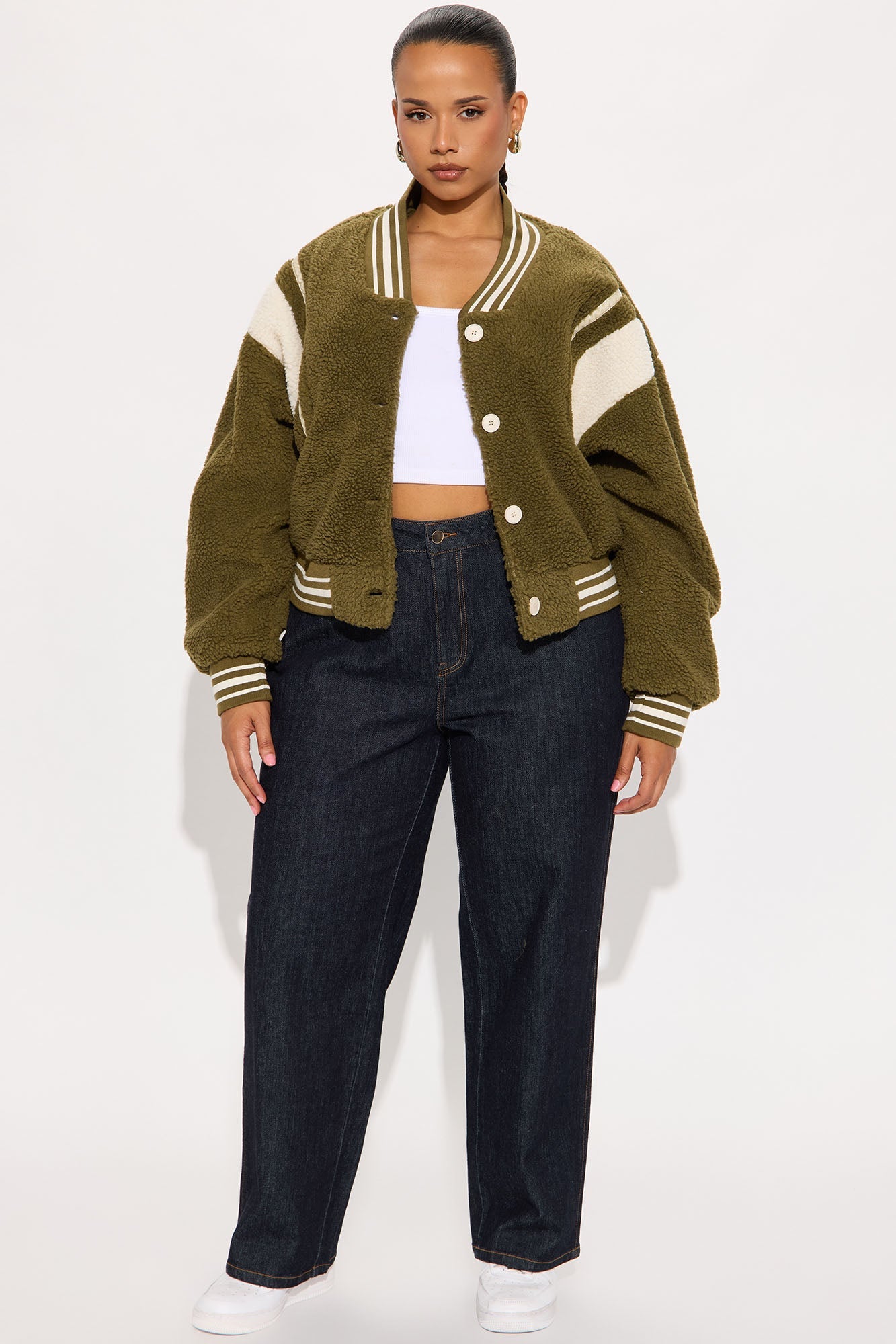 Lynette Varsity Jacket - Green/combo