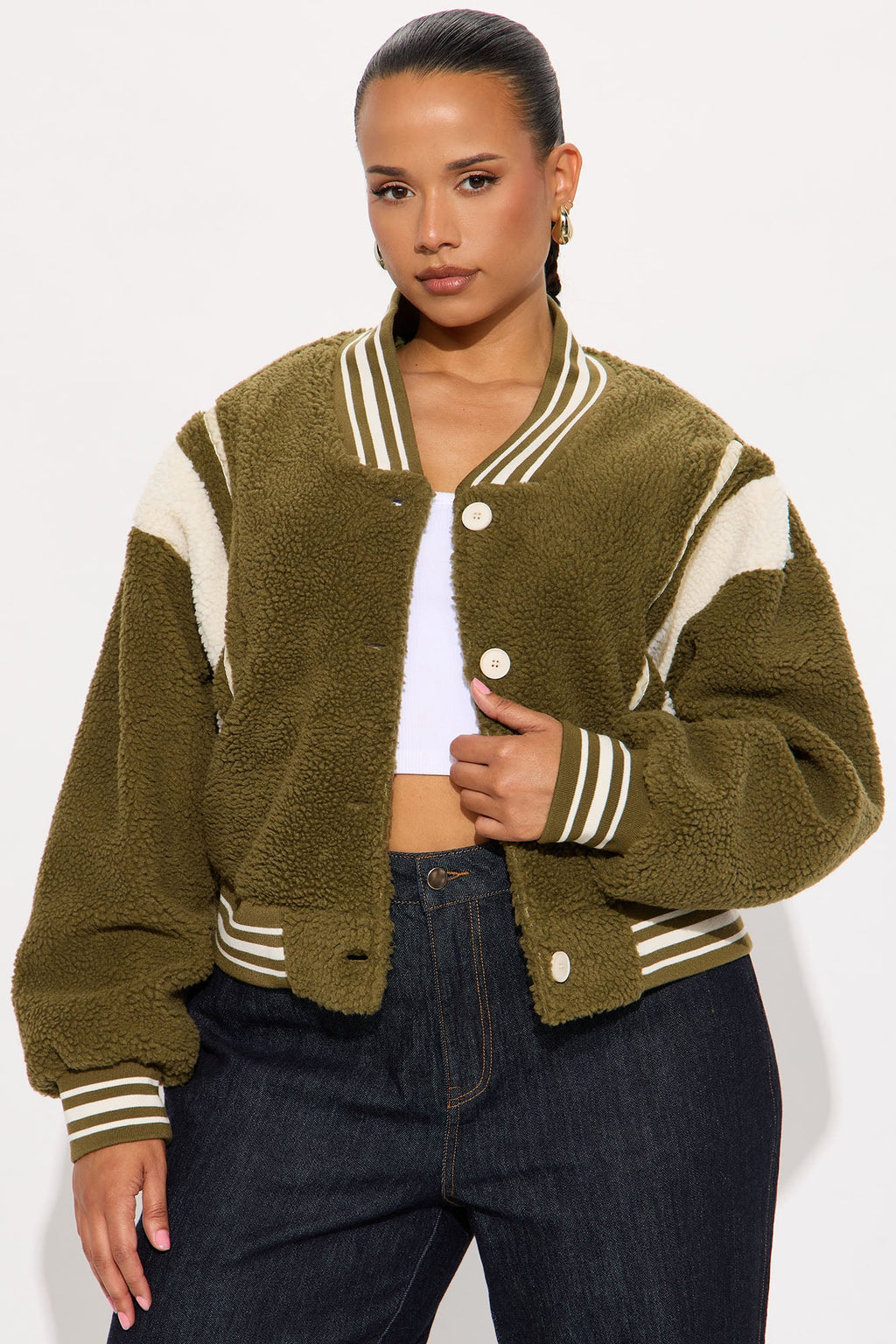 Lynette Varsity Jacket - Green/combo