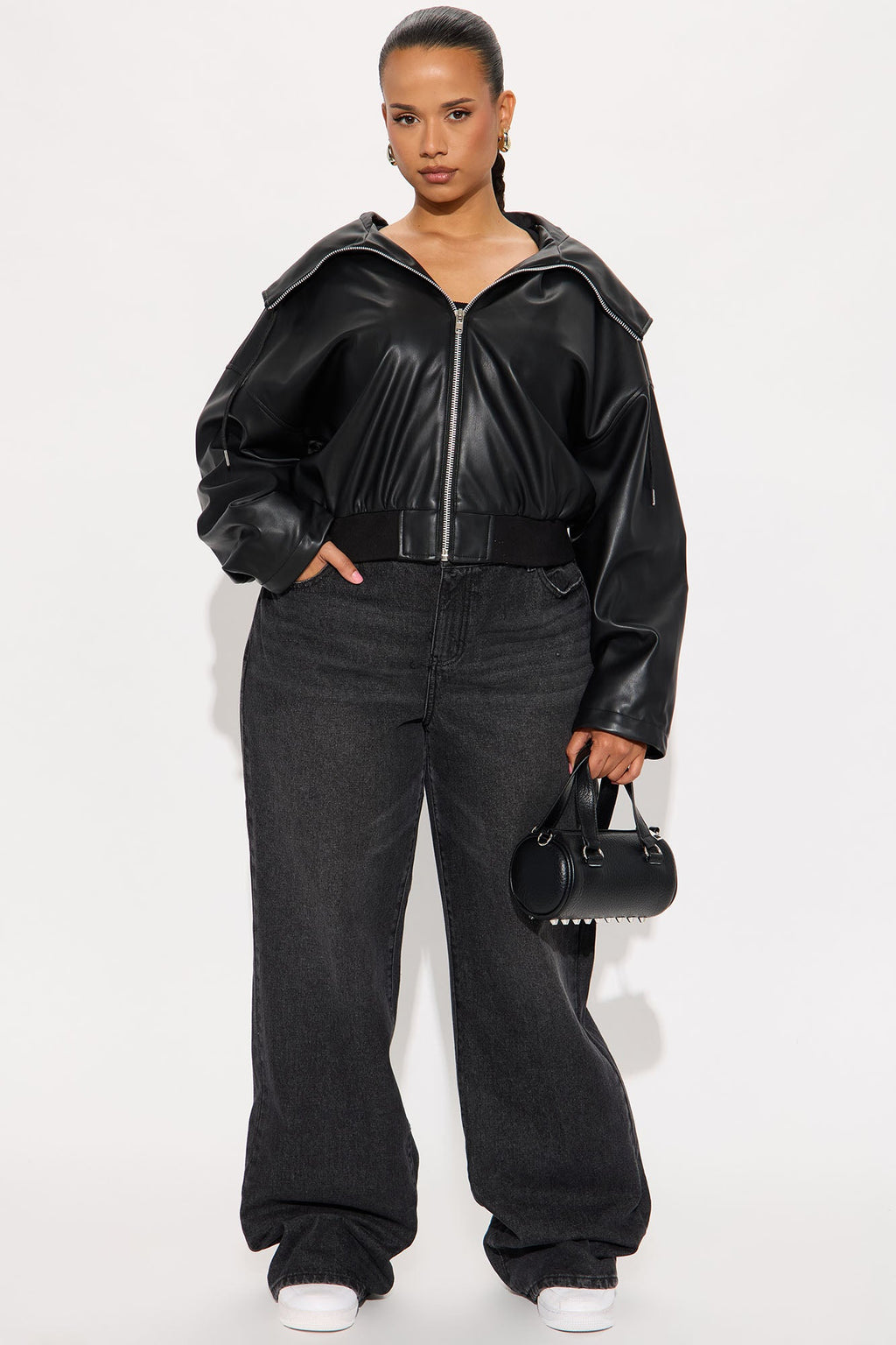 Mackenzie Faux Leather Jacket - Black