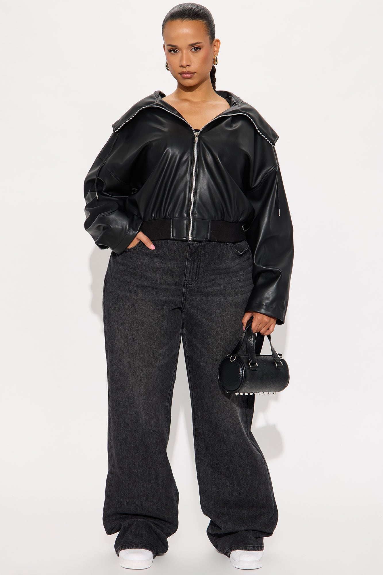 Mackenzie Faux Leather Jacket - Black