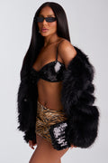 Kennedy Faux Fur Coat - Black