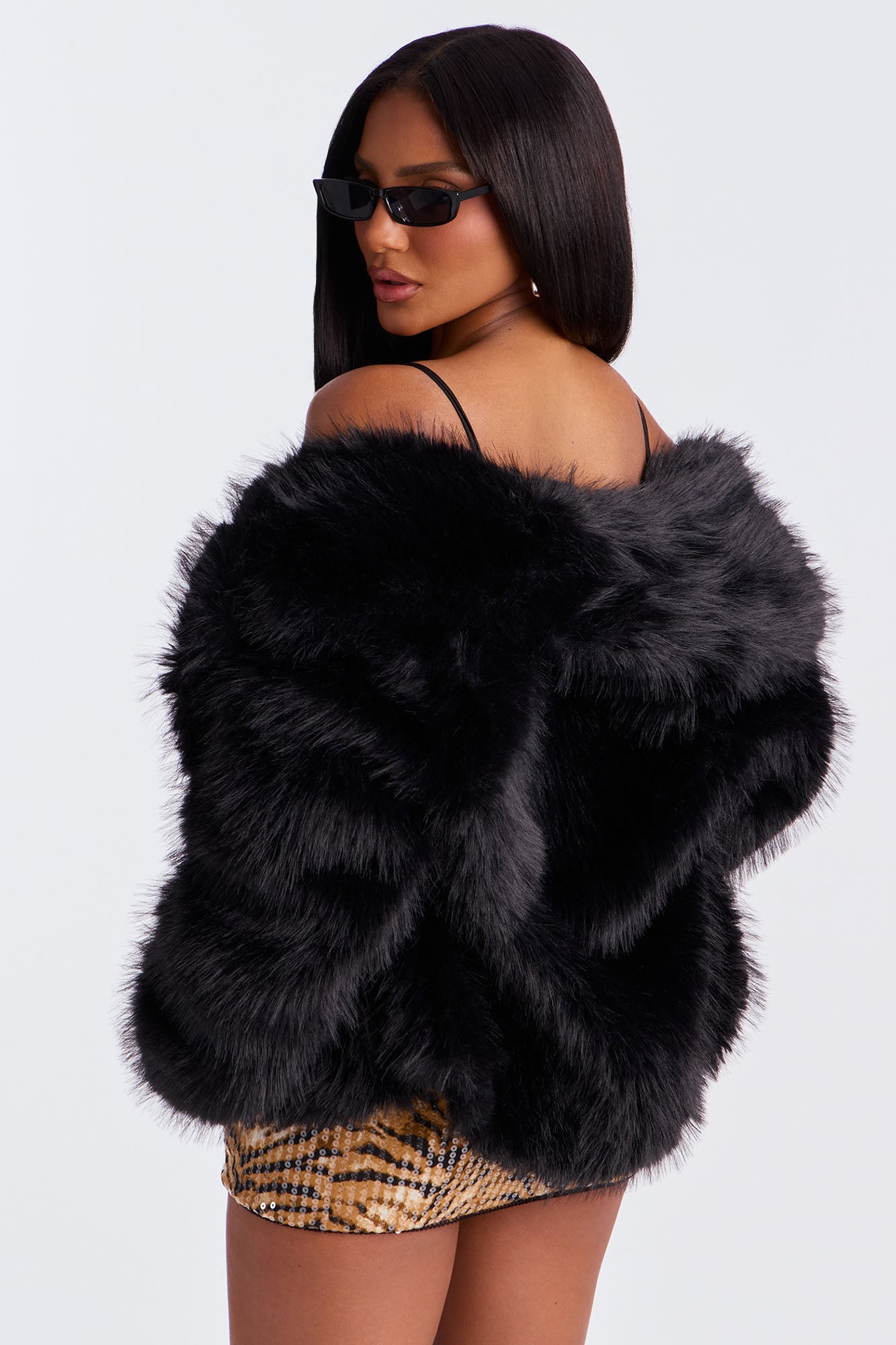 Kennedy Faux Fur Coat - Black
