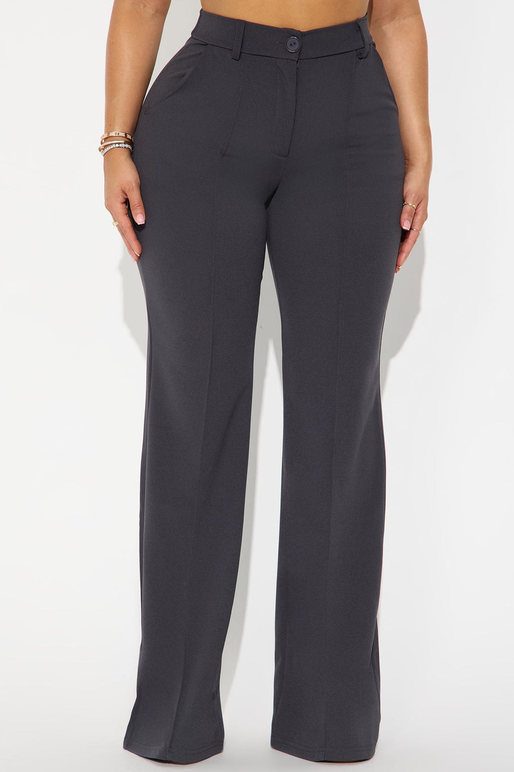 Tall Heidi Wide Leg Trouser Pant - Charcoal