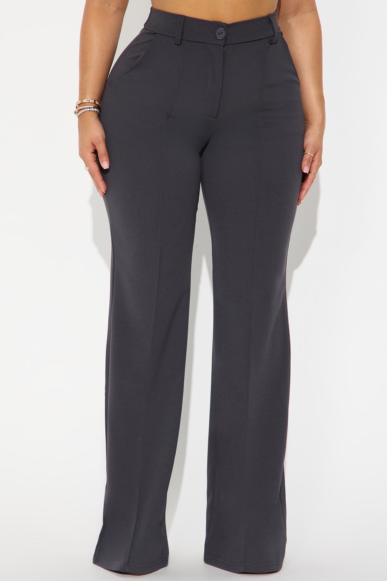Tall Heidi Wide Leg Trouser Pant - Charcoal