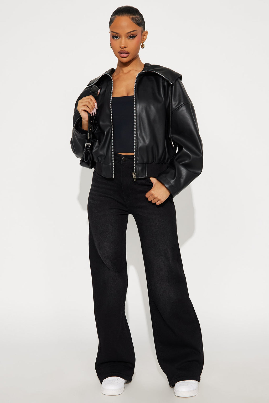 Mackenzie Faux Leather Jacket - Black