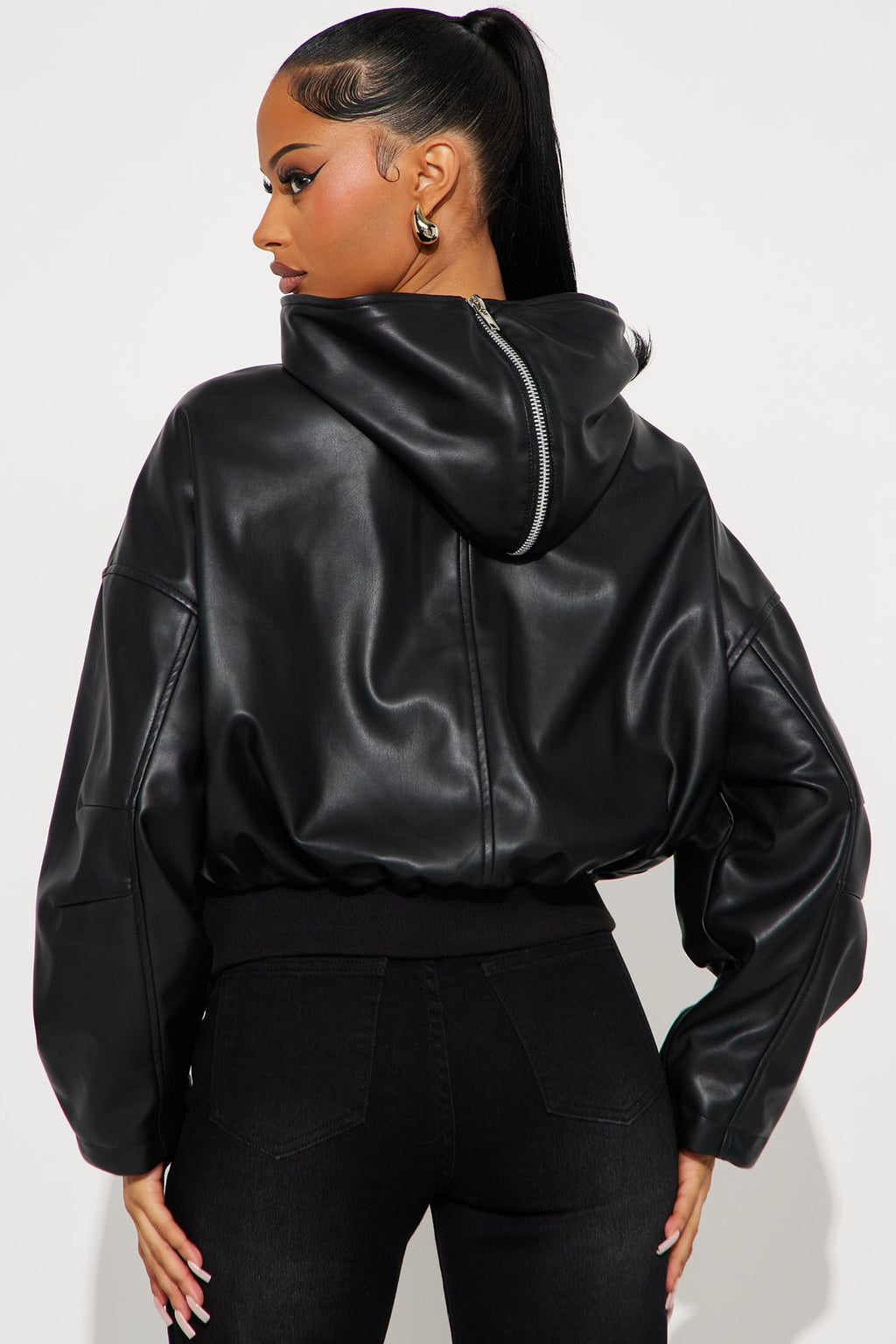 Mackenzie Faux Leather Jacket - Black