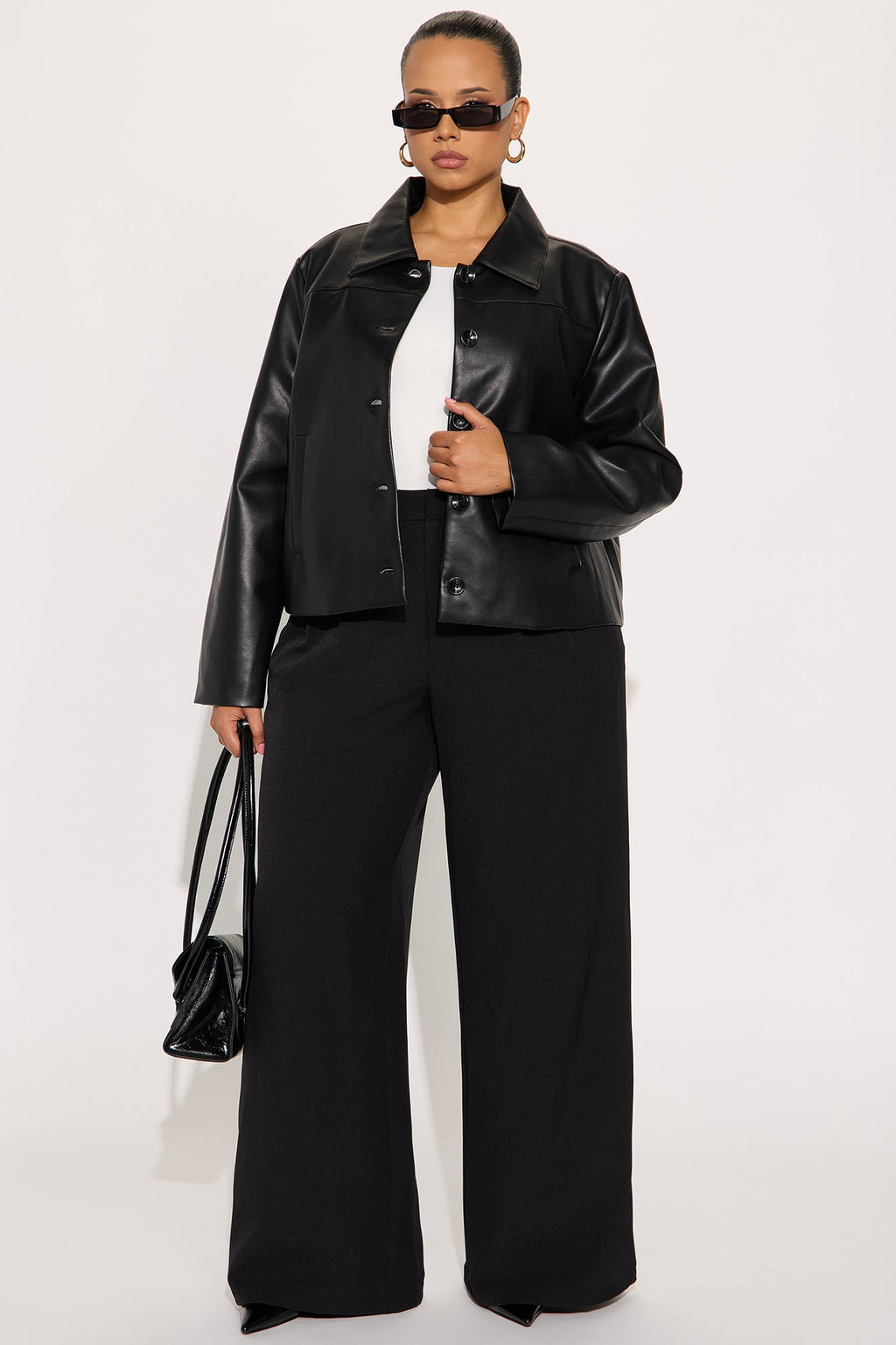 Jordan Faux Leather Jacket - Black