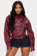 Heartbreaker Moto Jacket - Burgundy