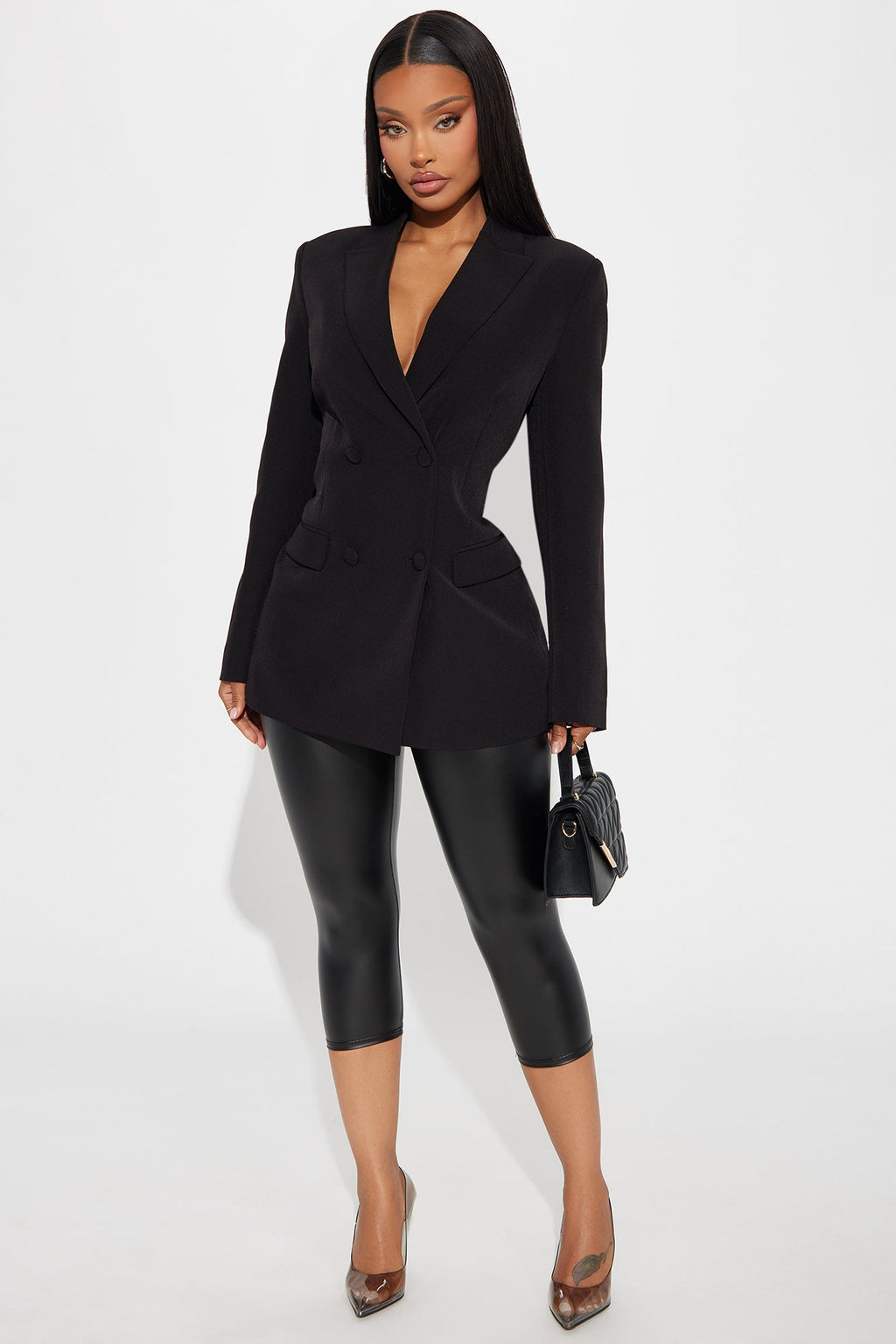 Khloe Lace Up Blazer - Black