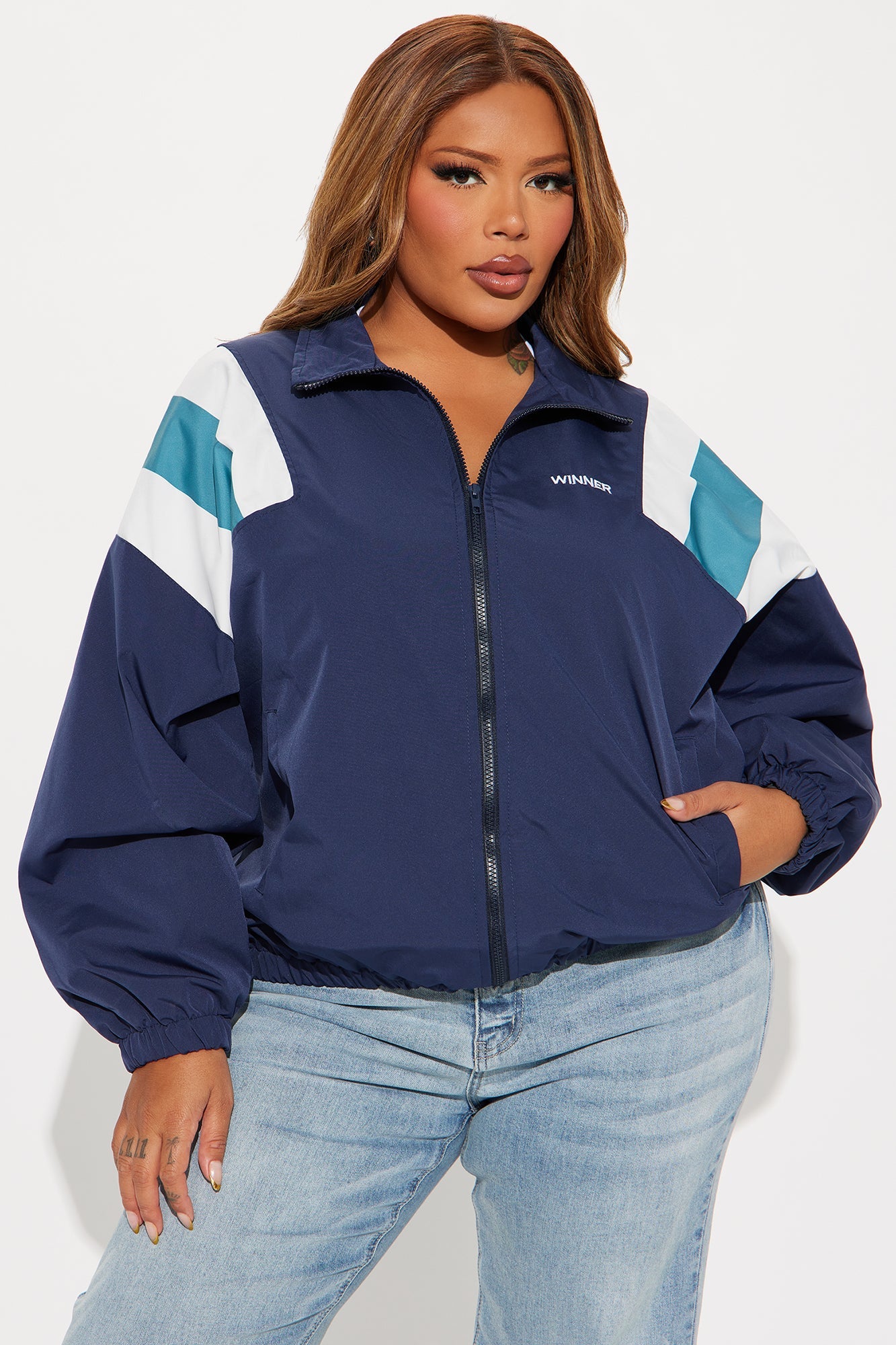 Nothing Like Me Windbreaker - Navy/combo