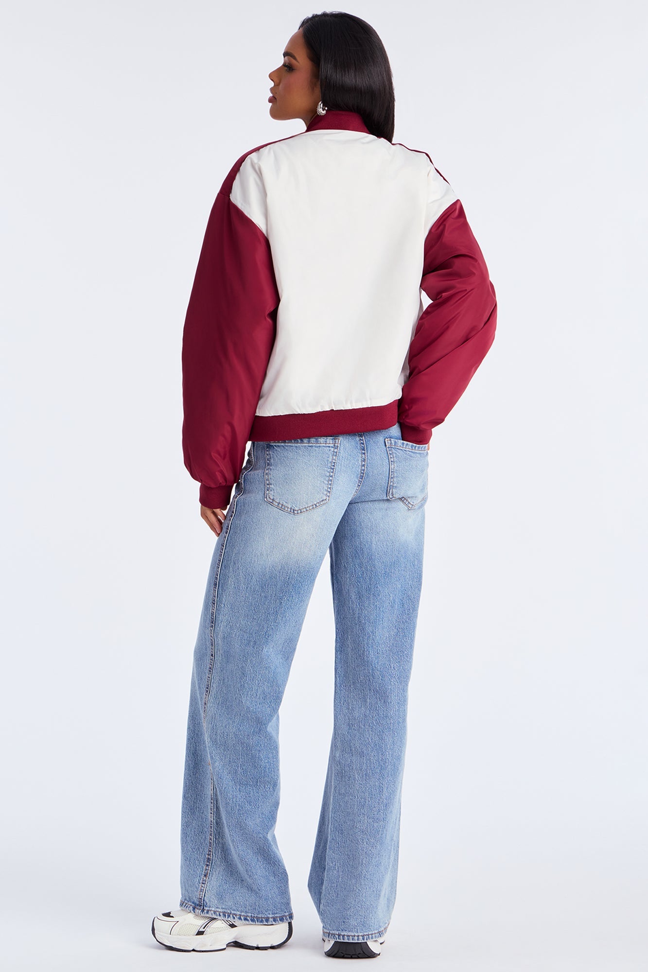 Los Angeles Chillin Varsity Bomber Jacket - Burgundy/combo