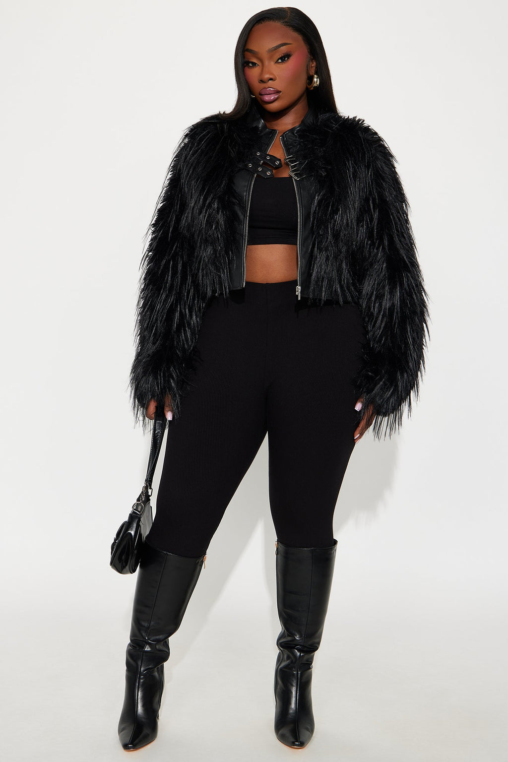 Bad Habits Faux Fur Jacket - Black