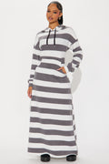 Sabrina Striped Maxi Dress - Heather Grey