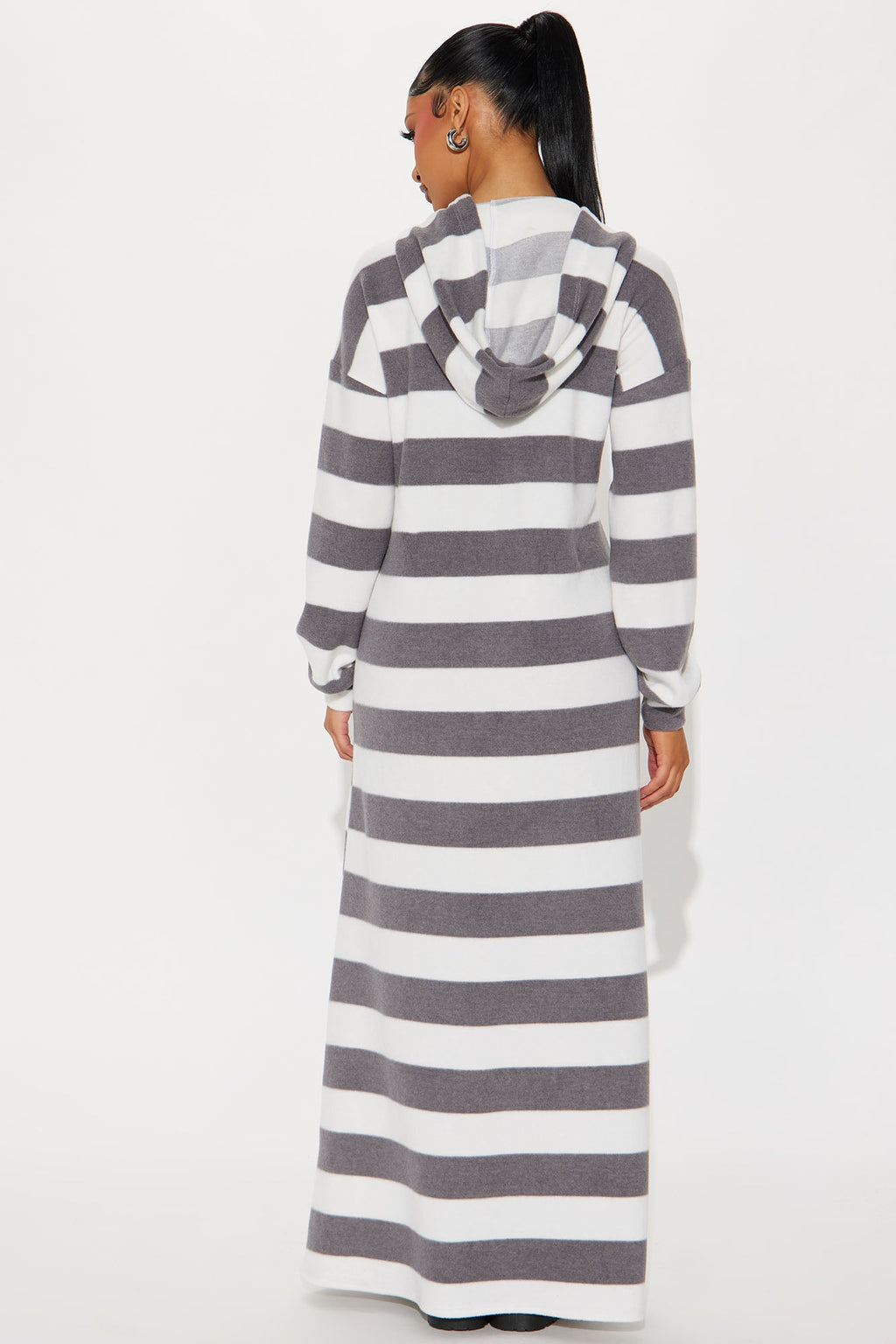 Sabrina Striped Maxi Dress - Heather Grey